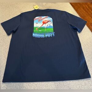 New With Tags / Tommy Bahama Navy Flamingo Golf Graphic Tee
